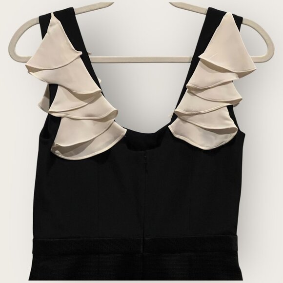 NWT: JAY GOODFREY BLACK & WHITE RUFFLE DRESS, SZ: 4 - Picture 8 of 15